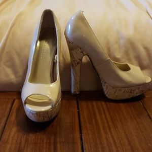 Tan cork heels